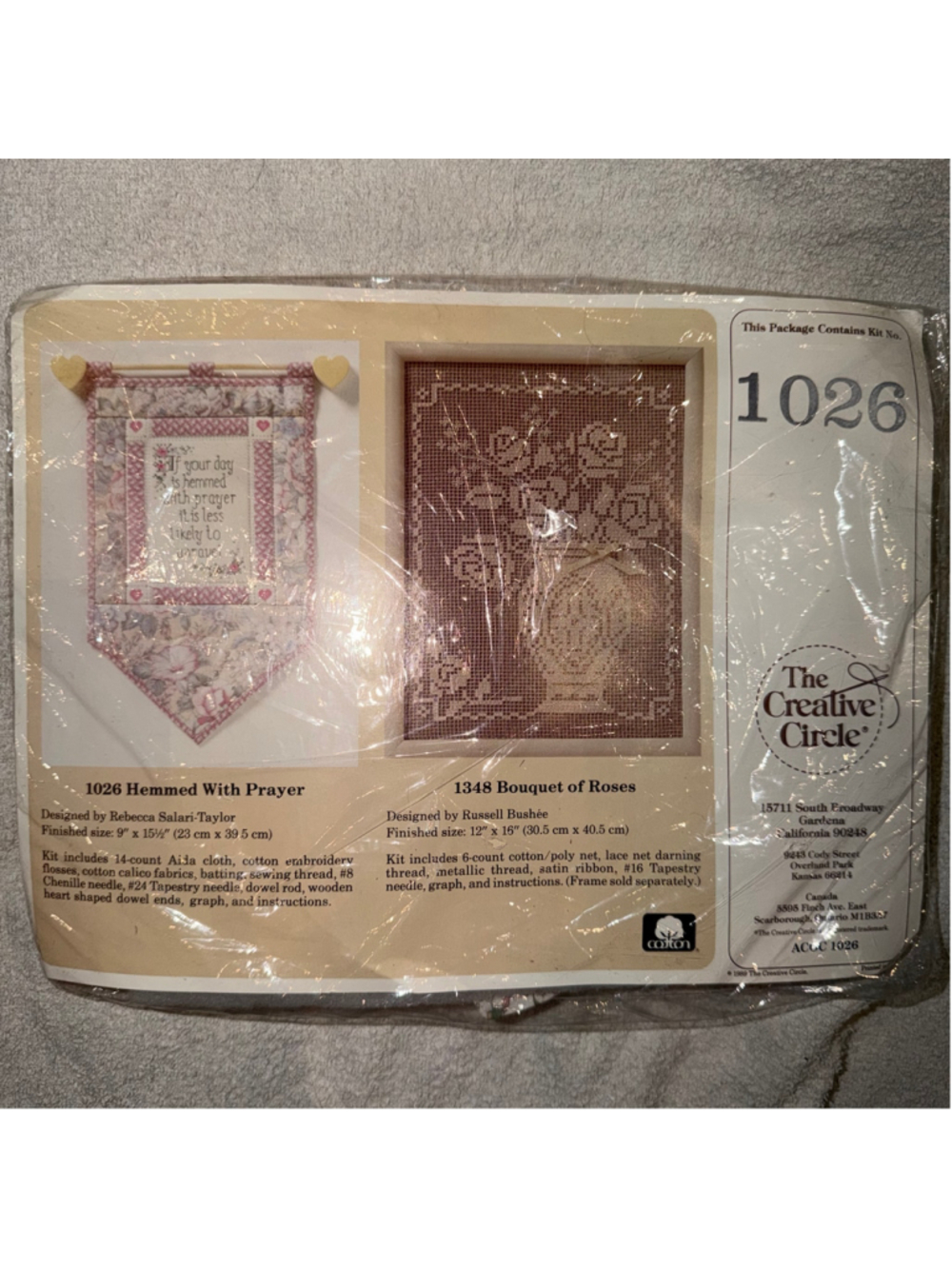 Vintage NOS 1989 Hemmed With Prayer Creative Circle Wall Hanging Kit #1026